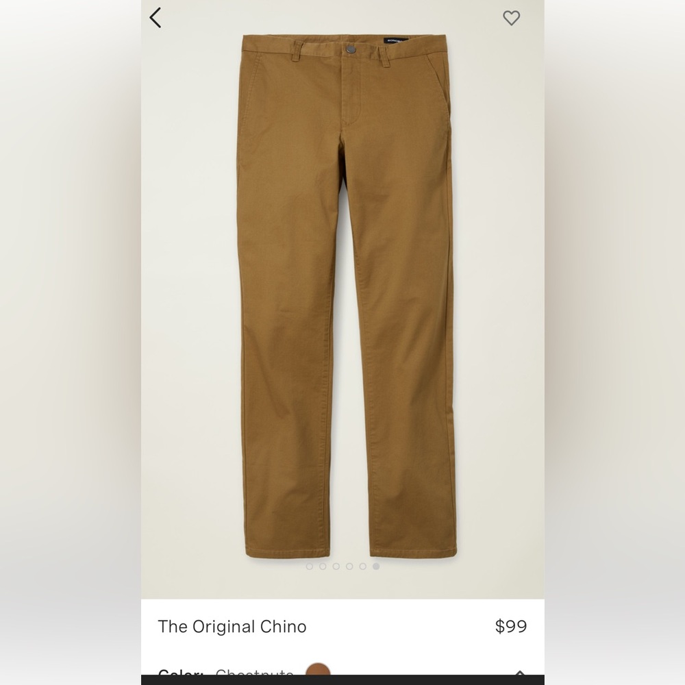 Bonobos khaki chestnut tan tailored fit chino pants 28/30